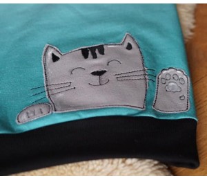 Stickdatei - Doodle Happy Cat Gucker Doodle Appli winkend